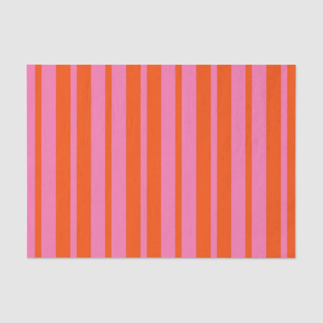 Papier Mousseline Design Motif Orange Rose (Recto)