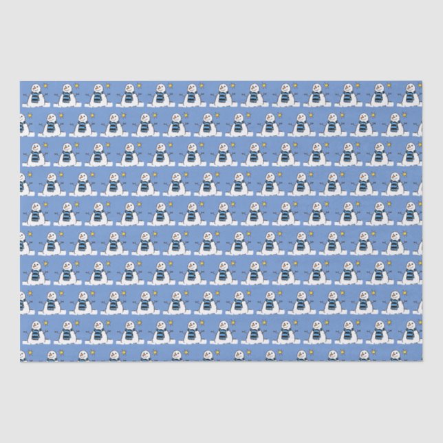 Papier Mousseline Design Motif Snowman (Recto)