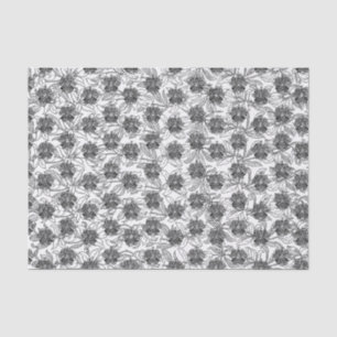 Papier Mousseline Design ornemental victorien noir et blanc