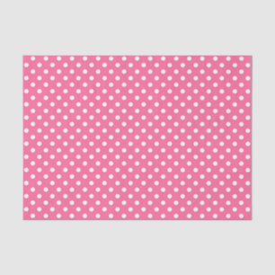 Papier Mousseline Design Pois rose blanc