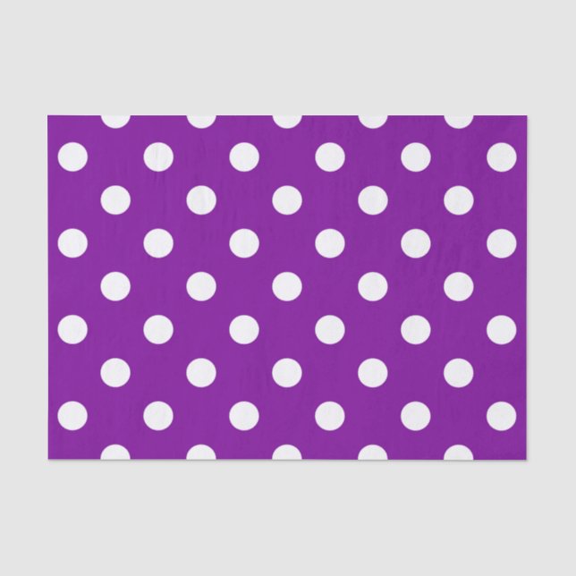 Papier Mousseline Design Pois violet blanc (Recto)