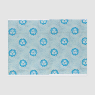 Papier Mousseline Design rétro floral bleu