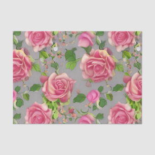 Papier Mousseline Design Rose de jardin de campagne français élégant