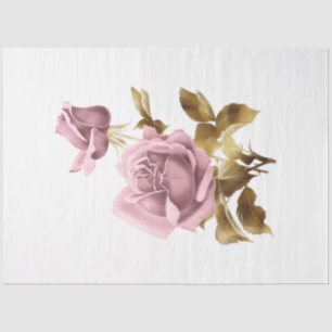Papier Mousseline Design rose et or Steampunk Series 10