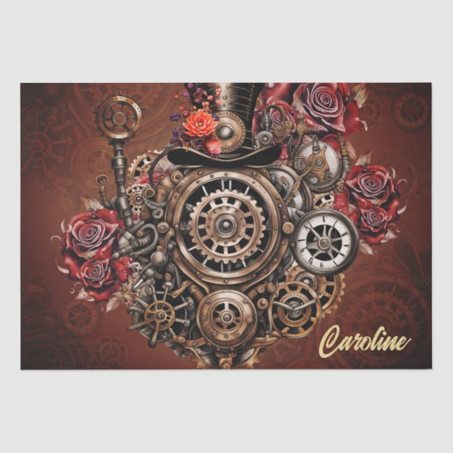 Papier Mousseline Design Steampunk merveilleux (Recto)