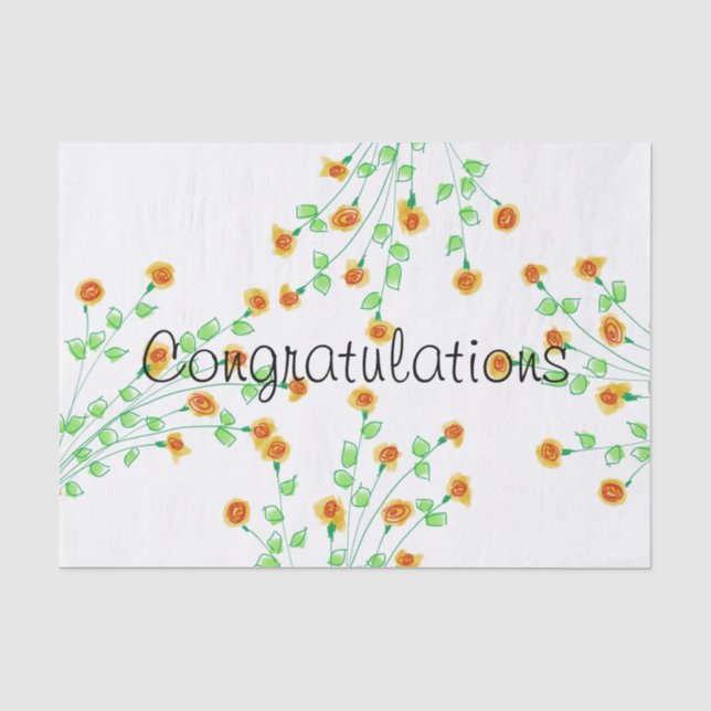 Papier Mousseline Designer Félicitations Tissue Paper (Recto)
