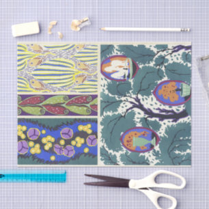 Papier Mousseline Designs floraux vintages   Émile-Allain Séguy