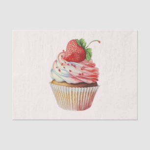 Papier Mousseline Dessert sucré à la fraise Cupcake