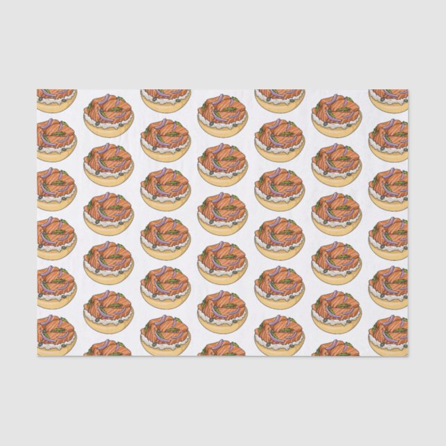 Papier Mousseline dessin animé de bagel saumon (Recto)