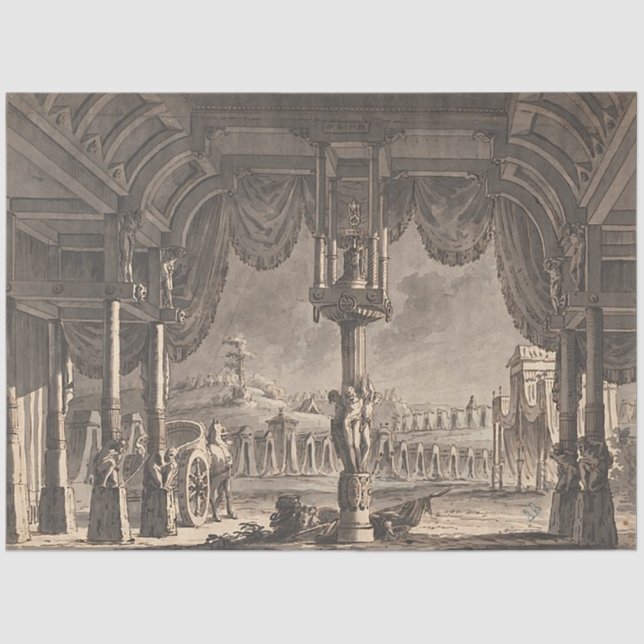 Papier Mousseline Dessin architectural papier décolpage Rome antique (Recto)