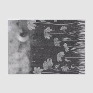 Papier Mousseline Dessin au crayon Monochrome Rainstorm Daisy