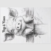 Dessin de ligne de découpage Cochons de pouce et b