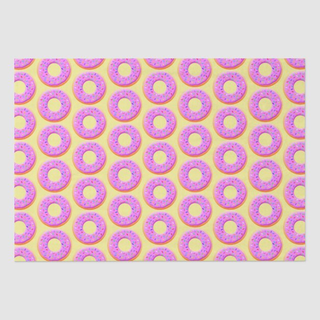 Papier Mousseline Dessin De Mignonne Donut Avec Des Saupoudrages (Recto)