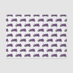 Papier Mousseline Dessin de moto de sport violet