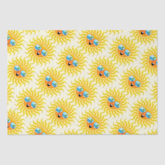 Papier Mousseline Dessin d'été avec lunettes de soleil (Recto)