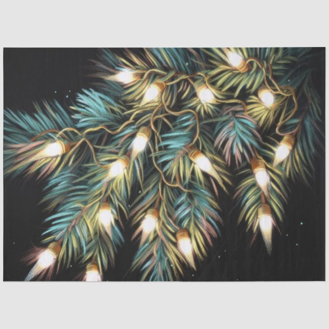 Papier Mousseline Dessin dur Pascal Chaîne de Noël Lumière (Recto)
