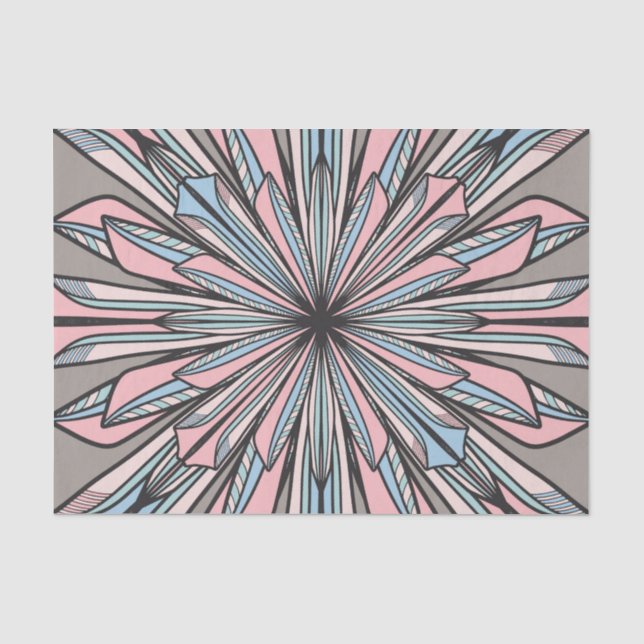 Papier Mousseline Dessin géométrique moderne gris rose Abstrait (Recto)