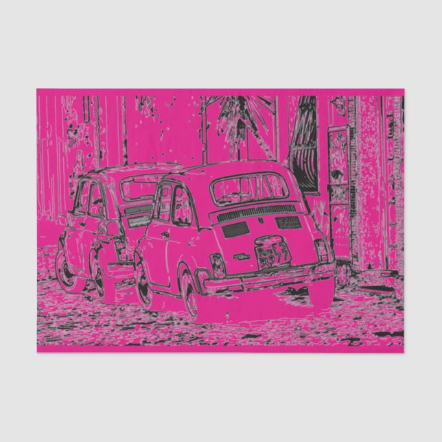 Papier Mousseline Dessin humoristique cool rose-chaud choquant petit (Recto)