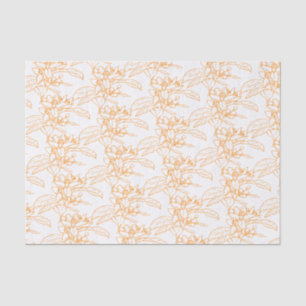 Papier Mousseline Dessin orangé à motifs floraux