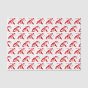 Papier Mousseline Dessin Silhouette de homard #1 Rouge