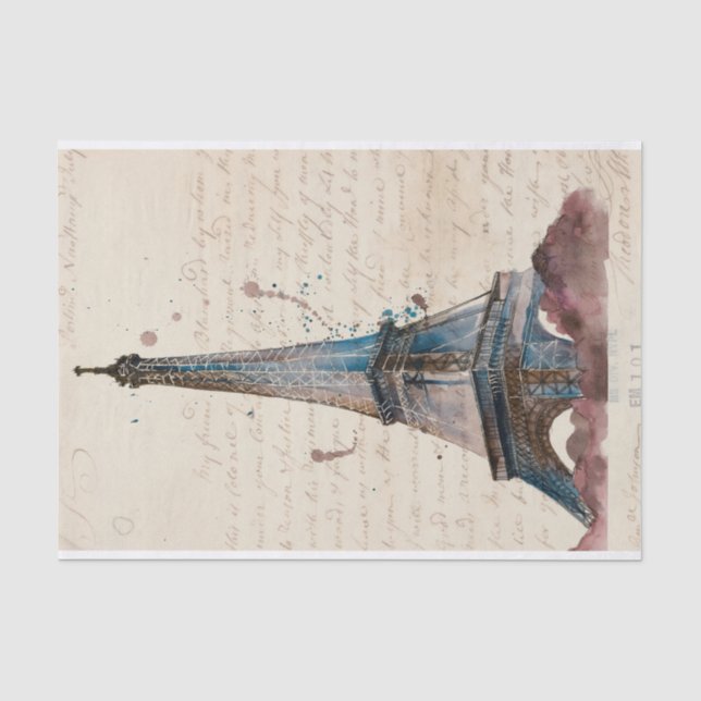 Papier Mousseline Destinations | Lettres De La Tour Eiffel (Recto)