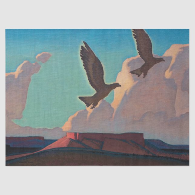 Papier Mousseline Deux aigles par Maynard Dixon (Recto)