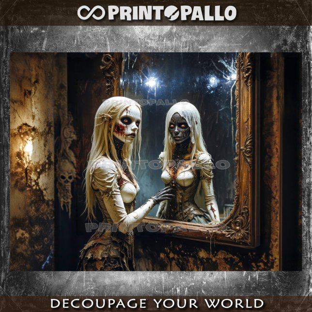 Papier Mousseline Deux âmes, un miroir. Es-tu ma soeur ? (Créateur téléchargé)