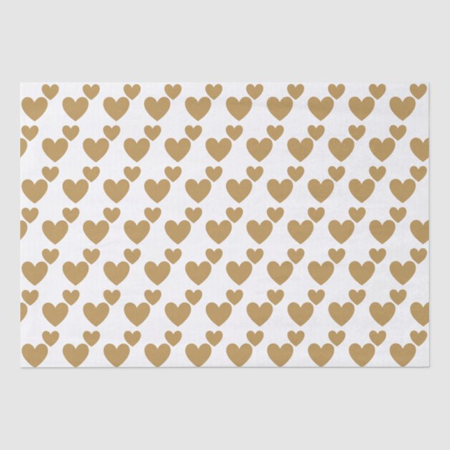 Papier Mousseline Deux Coeurs de Mariage d'or (Recto)