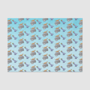 Papier Mousseline Deux Dinosaures Mignons