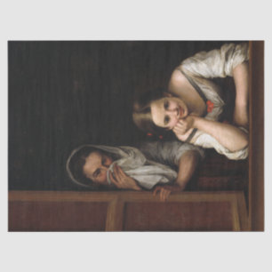 Papier Mousseline Deux femmes à la fenêtre par Bartolome Esteban Mur