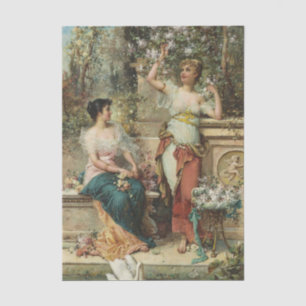 Papier Mousseline Deux femmes dans un parc par Hans Zatzka