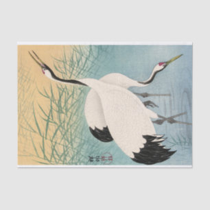 Papier Mousseline Deux grues par Ohara Koson