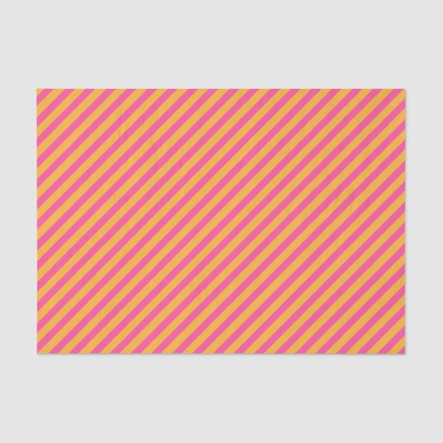 Papier Mousseline Diagonale rose chaud et orange (Recto)