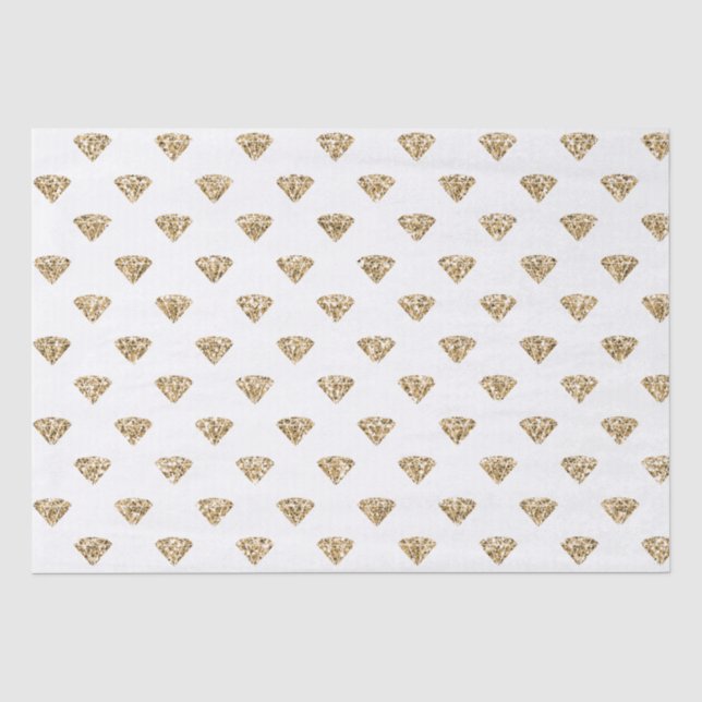 Papier Mousseline Diamants de Parties scintillant d'or (Recto)