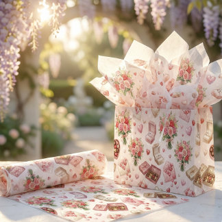 Papier Mousseline Diamond Rings, Roses & Luxury Gift Boxes Pattern