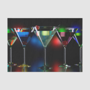 Papier Mousseline Différents cocktails dans des lunettes à martini é