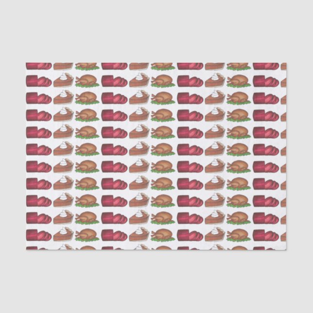 Papier Mousseline Dîner de Noël Thankgiving Pie de Noël Turquie (Recto)