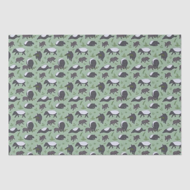 Papier Mousseline Dîner en famille Tapir en vert (Recto)