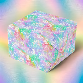 Papier Mousseline Dino Dig arc-en-ciel