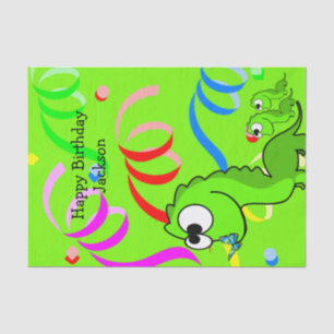 Papier Mousseline Dinosaur Joyeux Anniversaire Tissu Papier