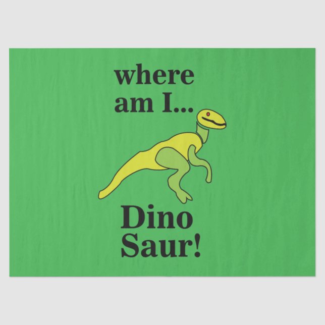 Papier Mousseline Dinosaur Where Am I Funny  (Recto)