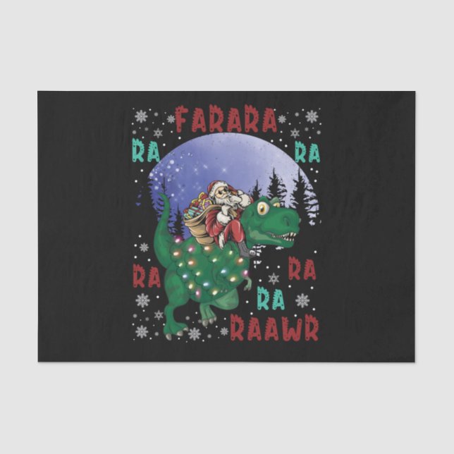 Papier Mousseline Dinosaure Santa Claus (Recto)
