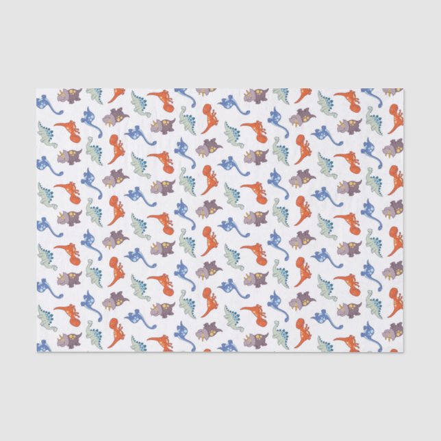 Papier Mousseline Dinosaures de bande dessinée (Recto)