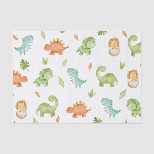 Papier Mousseline Dinosaures T-Rex Découpage sympathique (Recto)