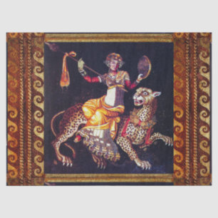 Papier Mousseline DIONYSOS AVEC LA SPEAR ÉQUITATION LEOPARD Grecque