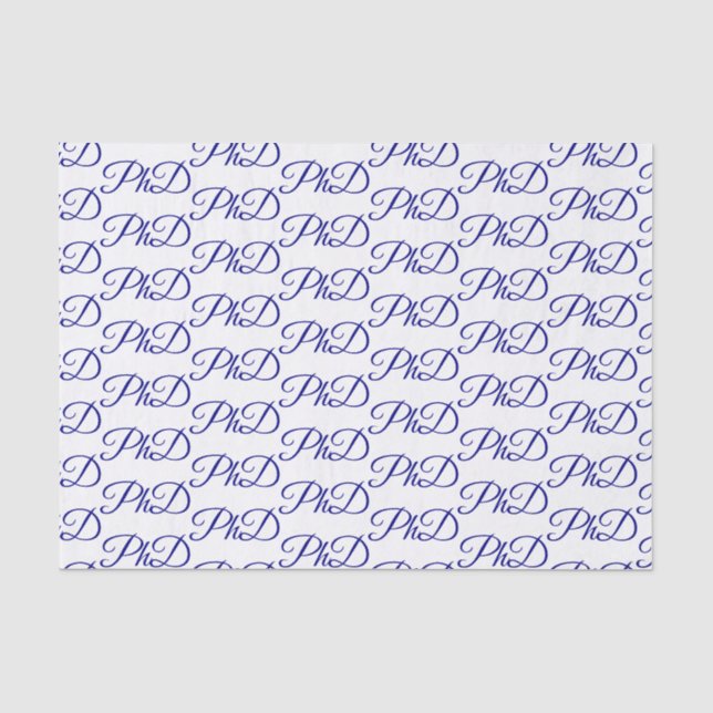 Papier Mousseline Diplôme de doctorat Blanc Bleu Célébration de la g (Recto)