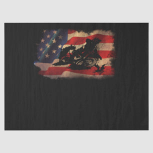 Papier Mousseline Dirt Bike American Flag Motocross Biker