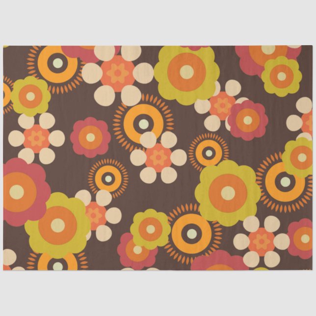 Papier Mousseline Disco les années 70 60s Retro Flowers Pop Culture (Recto)