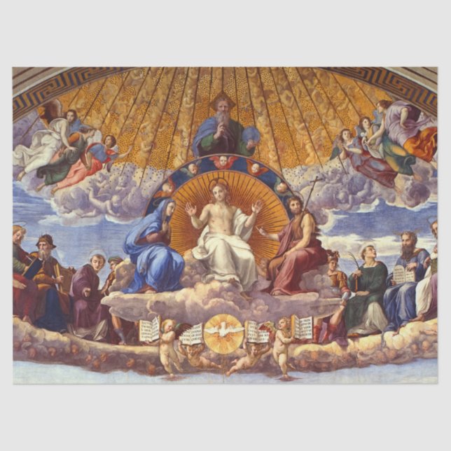 Papier Mousseline Disputation du Saint Sacrement par Raphael (Recto)