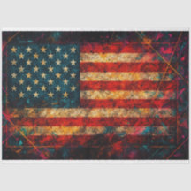 Distorsion du drapeau américain avec découpage néo